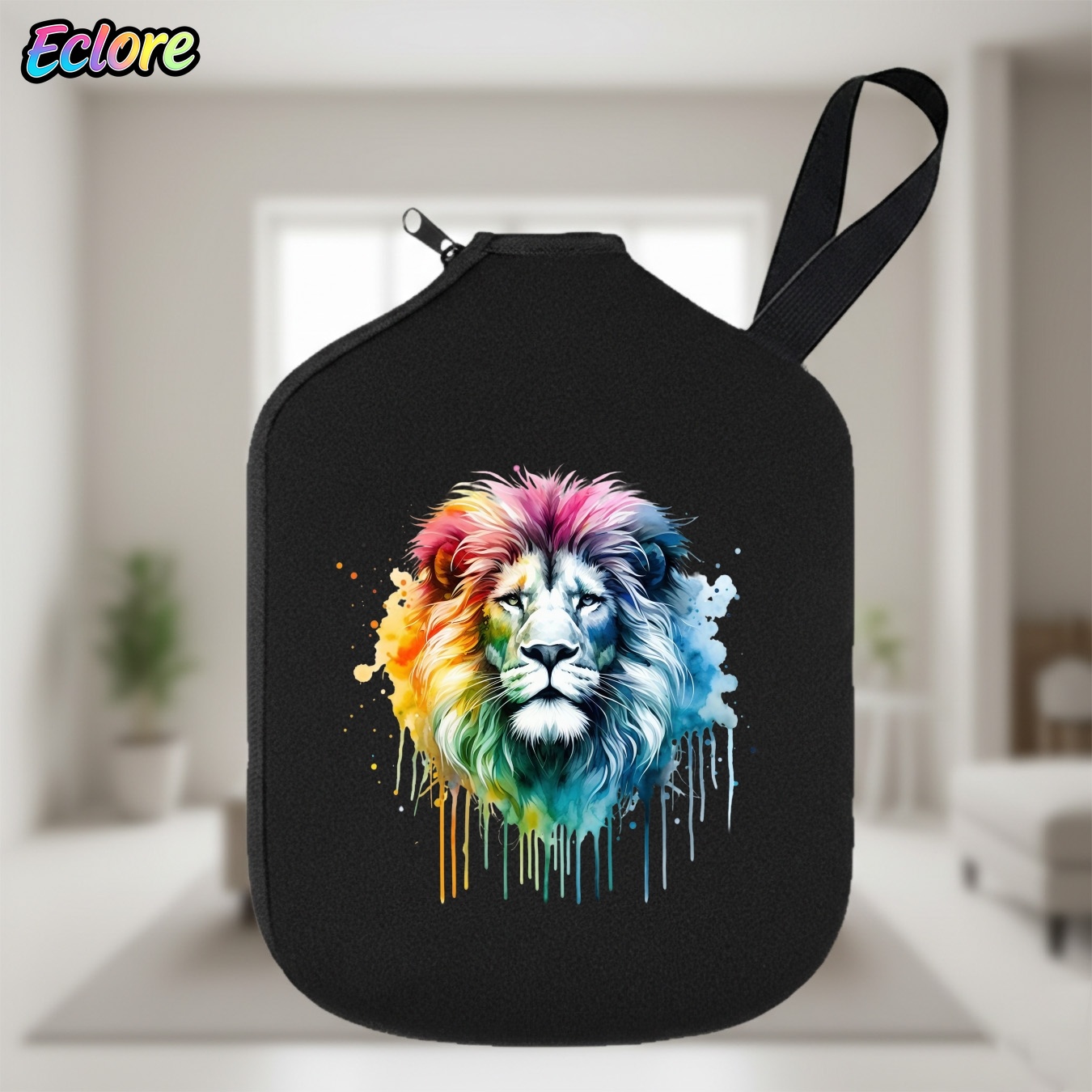 Table Tennis Head To Head - Colorful Watercolor Lion Head Pickleball Paddle