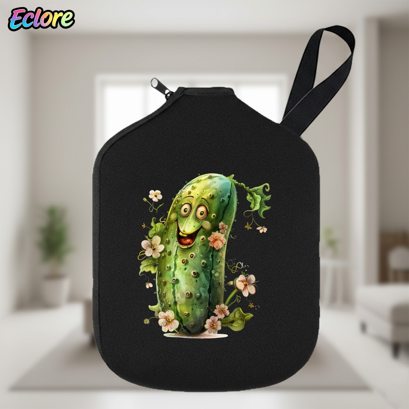 Table Tennis Cartoon - Cartoon Smile Pickleball Paddle Cover Soft