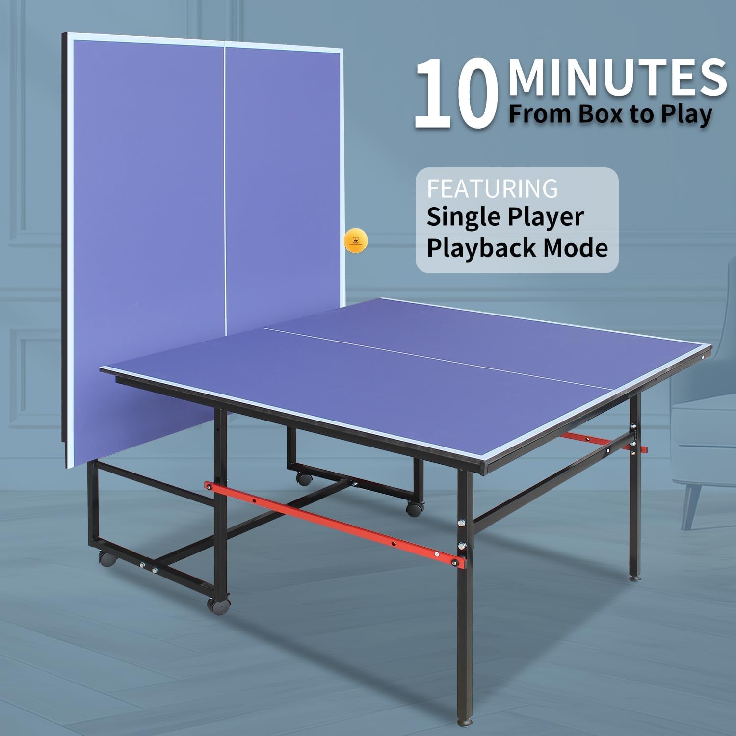 8 ft Portable Ping Pong Table， - огляд і ціна Table Tennis Single